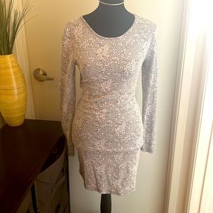 floral design dress. black and white.